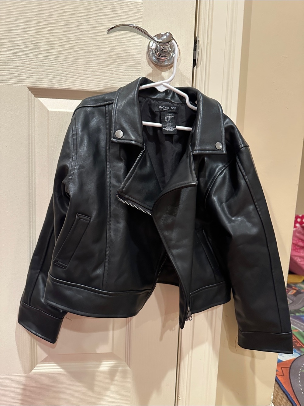 Rachel Zoe Black Faux Leather Biker Jacket